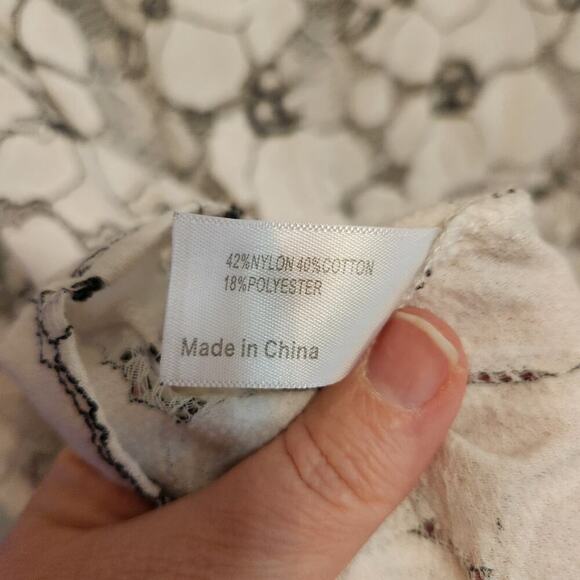 Lane Bryant White Eyelet‎ Lace Long Sleeve Blouse Size 22 - Picture 10 of 11